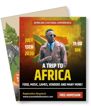 african cultural experience event poster trip africa july 2030 template