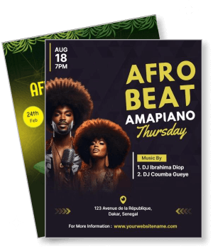 afrobeat amapiano thursday event poster dakar senegal template