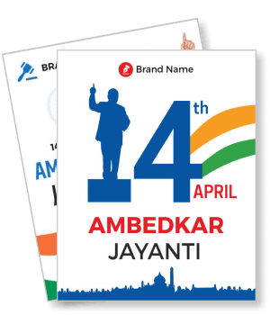 ambedkar jayanti celebration poster with april 14th date and silhouette template