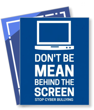 anti cyberbullying poster dont be mean behind screen prevention awareness template