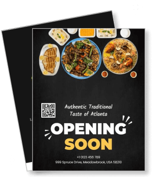 authentic traditional taste atlanta restaurant opening soon poster template