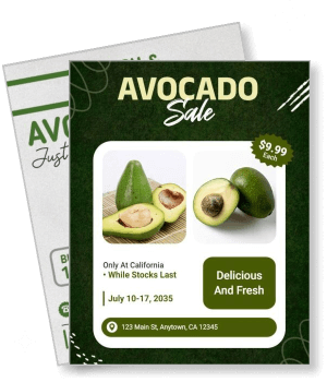 avocado sale poster july 2035 fresh delicious california special price template