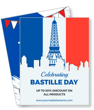 bastille day celebration poster eiffel tower discount offer template