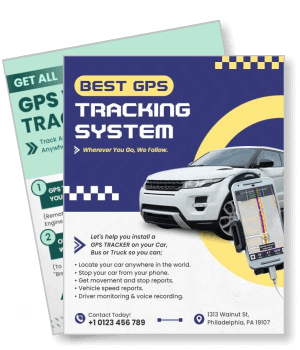 best gps tracking system car monitoring advertisement flyer design template