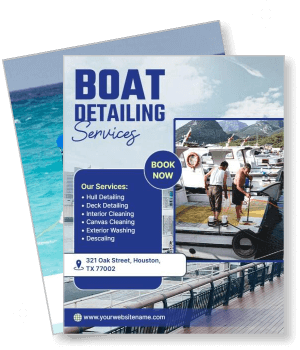 boat detailing services brochure hull deck interior exterior cleaning offer template