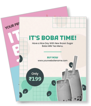 boba tea promotion new brown sugar milk tea menu template