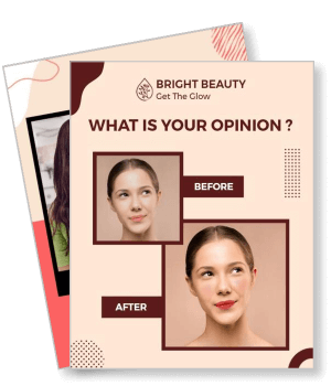 bright beauty before after glow opinion advertisement template