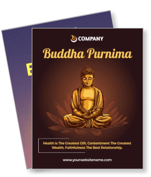 buddha purnima festival poster happy buddha illustration template