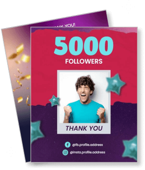 celebration 5000 followers social media thank you post template