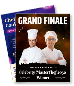 celebrity masterchef 2030 grand finale winner chefs poster template