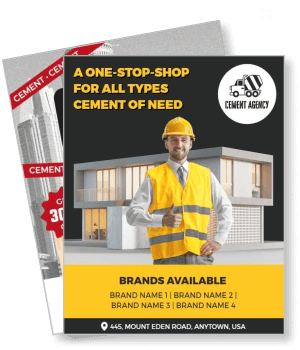 cement agency promotion construction supplies advertisement template