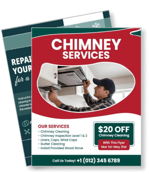 chimney services advertisement with discount offer and contact details template