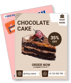 chocolate cake promotion social media post discount advertisement template