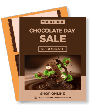 chocolate day sale promotion flyer up to 40 percent off shop online template