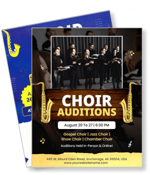 choir auditions 2023 flyer gospel jazz chamber online in person anchorage template