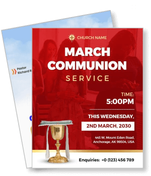 church communion service march event poster anchorage location template