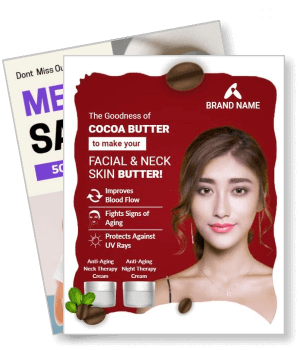 cocoa butter facial neck skin butter advertisement with model template