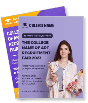 college art recruitment fair 2023 poster design template