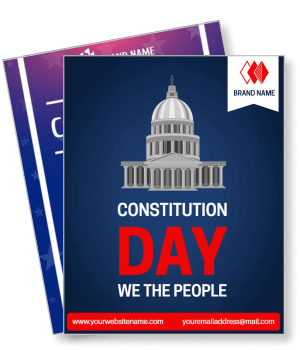 constitution day poster with capitol illustration and customizable branding template