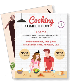 cooking competition event flyer september 2025 ghana products services entrepreneurs theme template