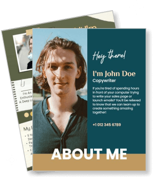 copywriter brochure template about me john doe profile