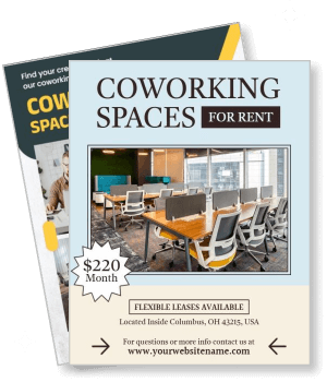 coworking spaces for rent columbus ohio flexible leases advertisement template