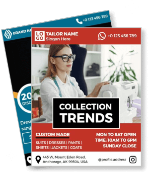 custom tailor shop collection trends advertisement design template