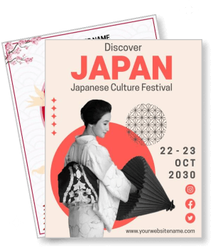 discover japan japanese culture festival poster october 2030 template