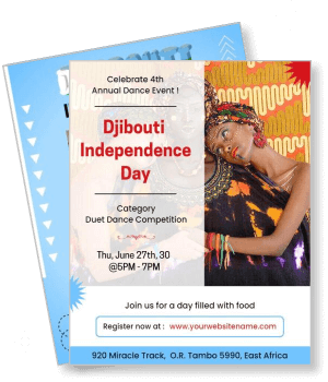 djibouti independence day dance event invitation poster template