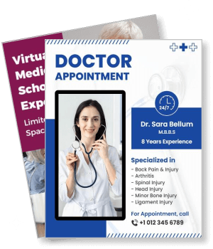 doctor appointment card design with contact information template