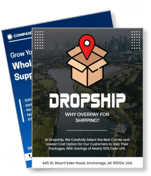 dropship shipping services advertisement brochure front cover design template