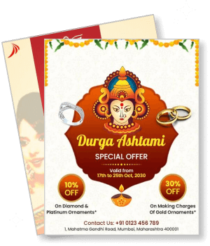 durga ashtami special offer jewelry discount flyer design template