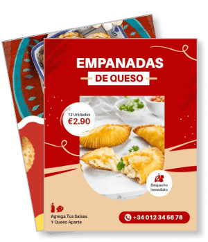 empanadas de queso promotional flyer with price contact details template