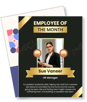 employee of the month award poster hr manager celebration template