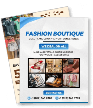 fashion boutique advertisement male female clothing footwear accessories template