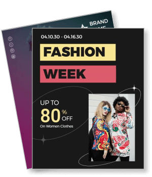 fashion week promotional flyer discount womens clothing sale template