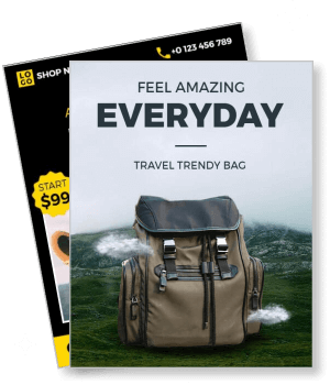 feel amazing everyday travel trendy bag advertisement template