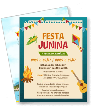 festa junina family celebration invitation card design template