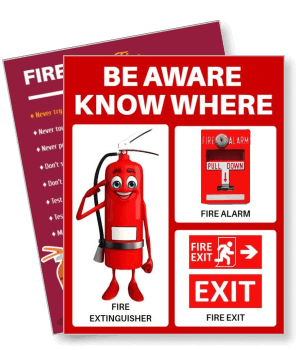 fire safety awareness poster be aware know where template