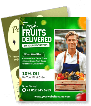 fresh fruits delivery service advertisement flyer discount offer template