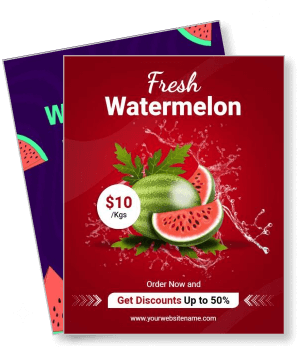 fresh watermelon discount poster price offer advertisement template