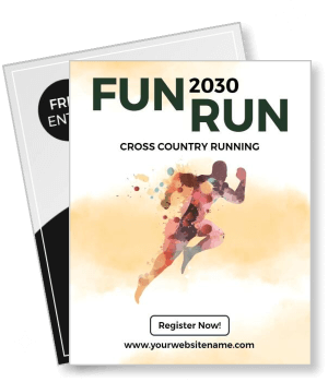 fun run 2030 poster cross country running event registration template