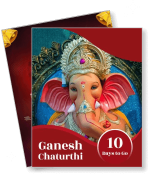 ganesh chaturthi countdown celebration image with colorful ganesha idol template