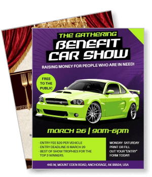 green muscle car benefit show poster fundraising event details template