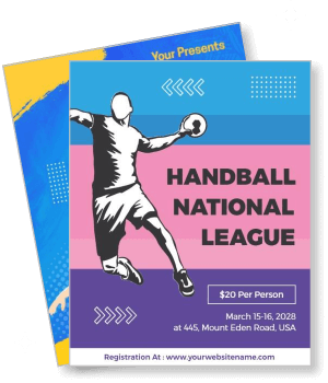 handball national league poster 2028 event registration template