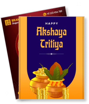 happy akshaya tritiya colorful festive greeting card with gold coins and pots template