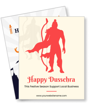 happy dussehra festive poster support local business celebration theme template