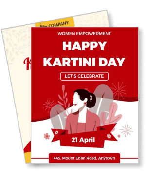 happy kartini day women empowerment celebration poster template