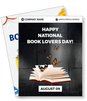 happy national book lovers day open book butterflies august 09 poster template