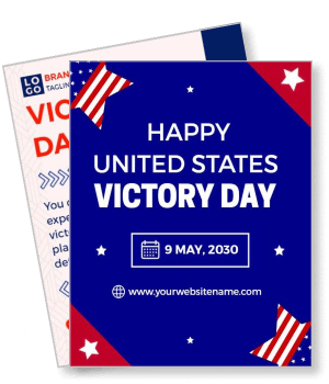 happy united states victory day celebration poster template